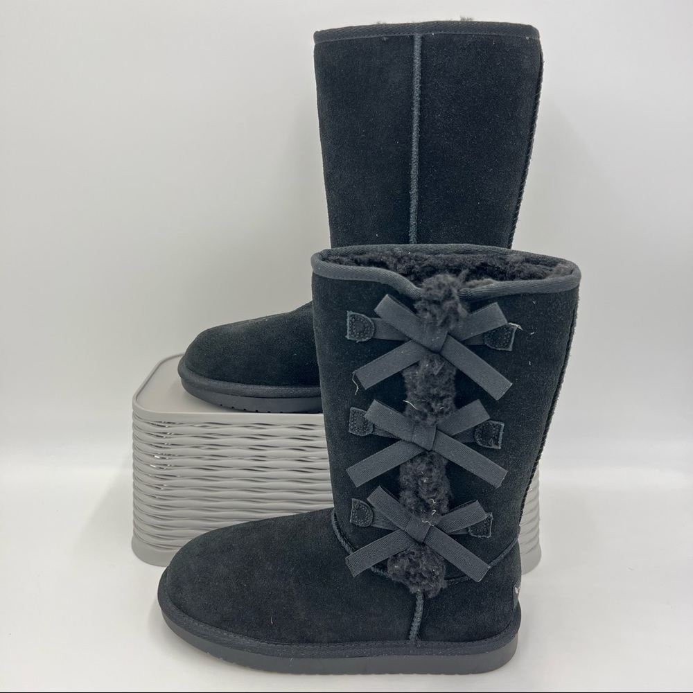 Koolaburra by UGG Victoria Tall Boots Kids Size 4 Black NWOT